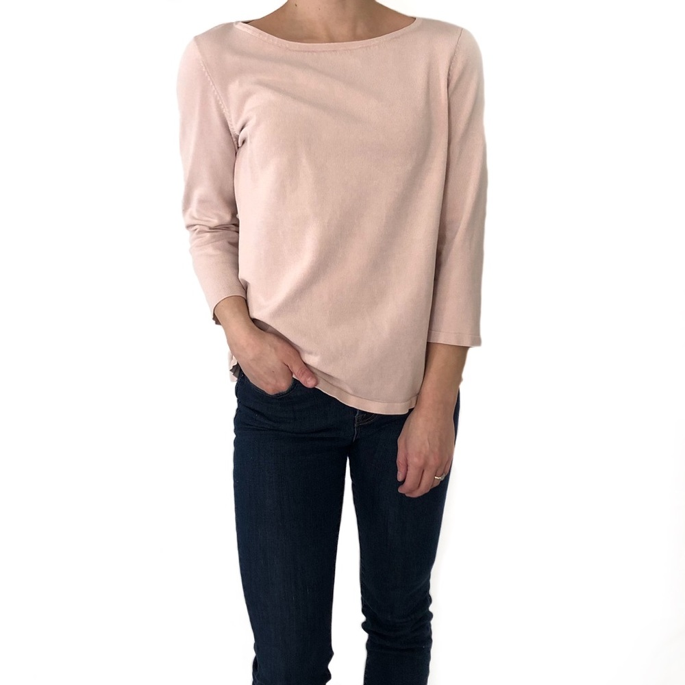 Lauren Ralph Lauren Silk Blush Pink Crewneck Top